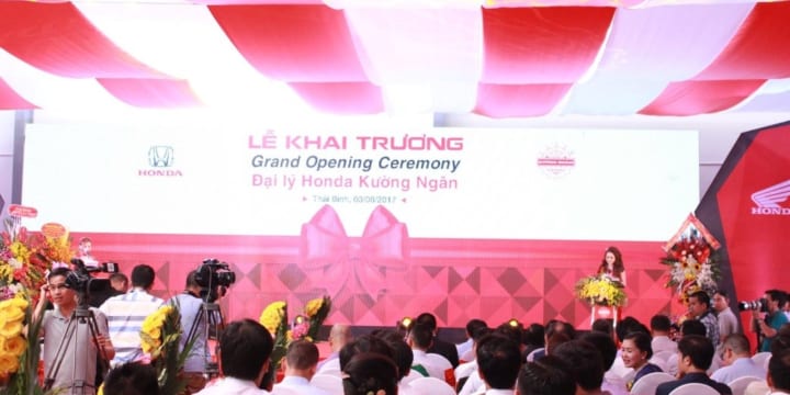 Công ty tổ chức lễ khai trương chuyên nghiệp tại Thái Bình | Lễ khai trương Đại lý Ôtô Honda thứ 19 tại Thái Bình
