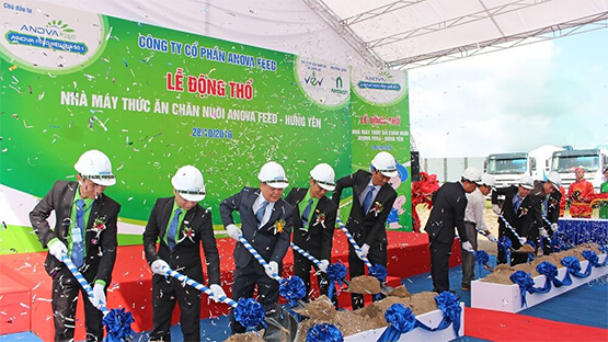 Công ty tổ chức lễ động thổ chuyên nghiệp tại Hưng Yên | Lễ động thổ xây dựng nhà máy thức ăn chăn nuôi ANOVA FEED Hưng Yên