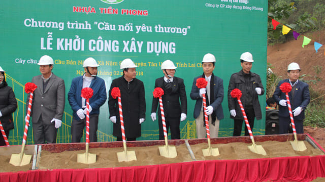 Công ty tổ chức lễ khởi công tại Lai Châu | Lễ khởi công xây dựng cây cầu dân sinh tại xã Nà Ui, Lai Châu