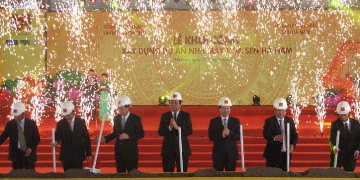 Công ty tổ chức lễ khởi công giá rẻ tại Hà Nam | Lễ khởi công xây dựng dự án Nhà máy Hoa Sen Hà Nam